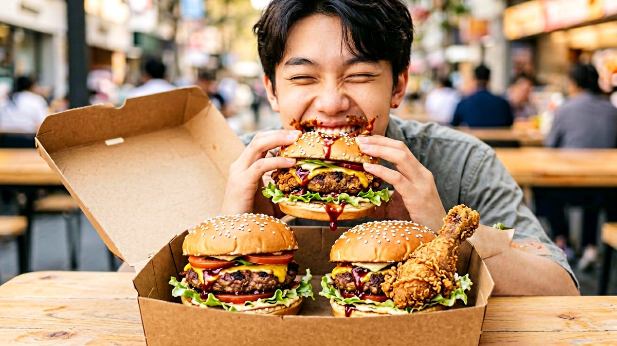 第4格：健康饮食？不存在的，汉堡真香