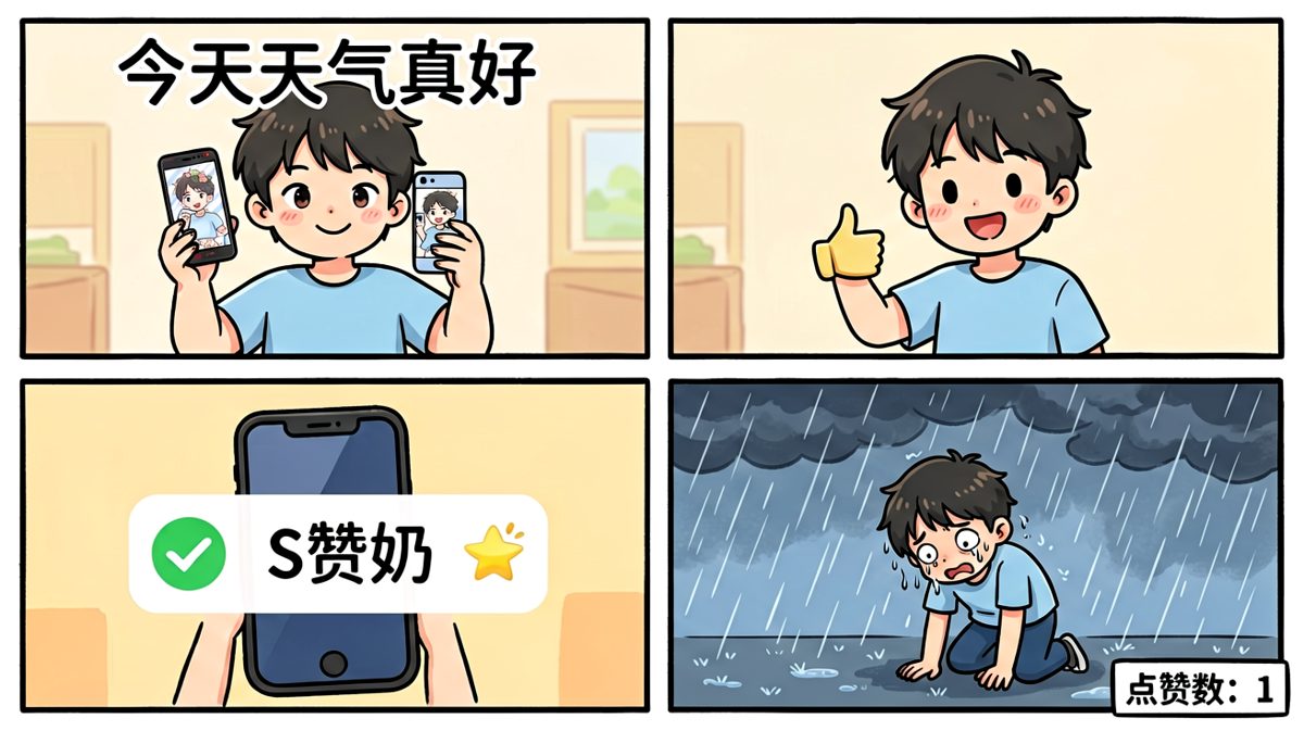精心修图三小时，只有一个赞还是奶奶点的