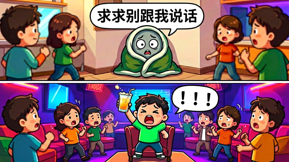 社恐的两种状态：不敢开口 vs 开口就停不下来