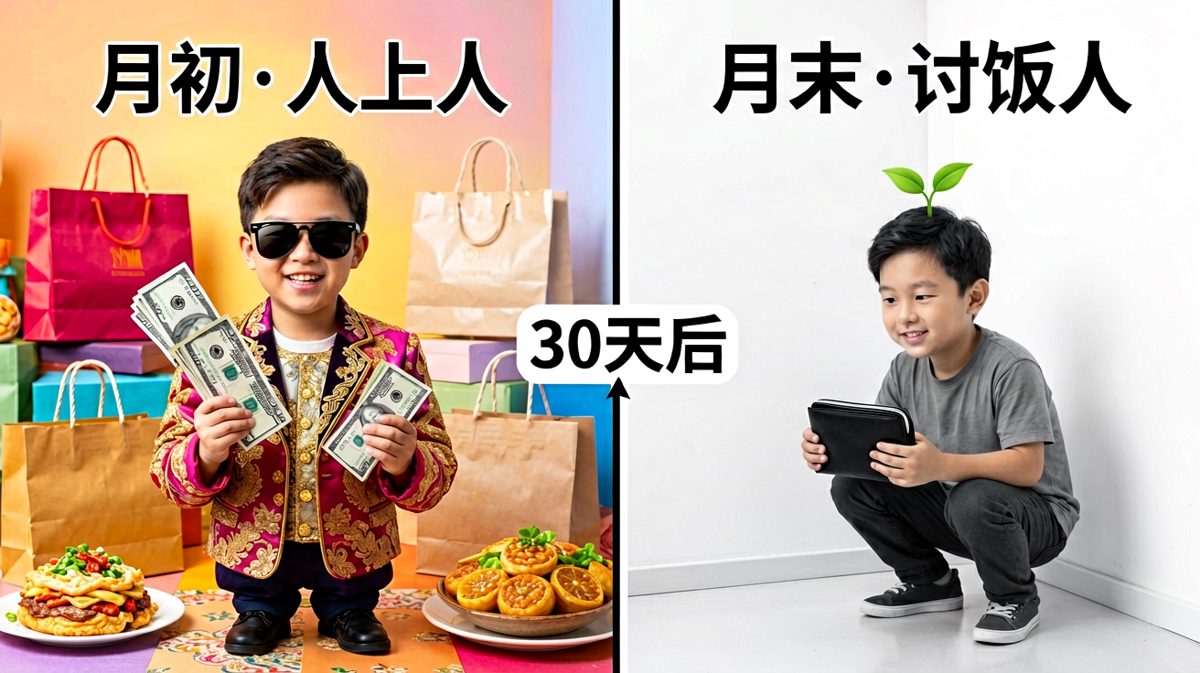 月初：钱不是问题；月末：问题是没有钱
