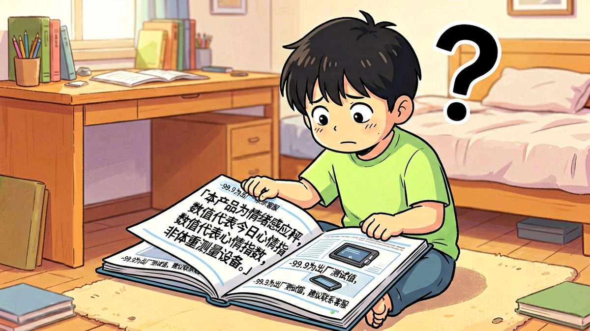 翻开说明书才发现——这根本不是什么体脂秤，小明欲哭无泪。