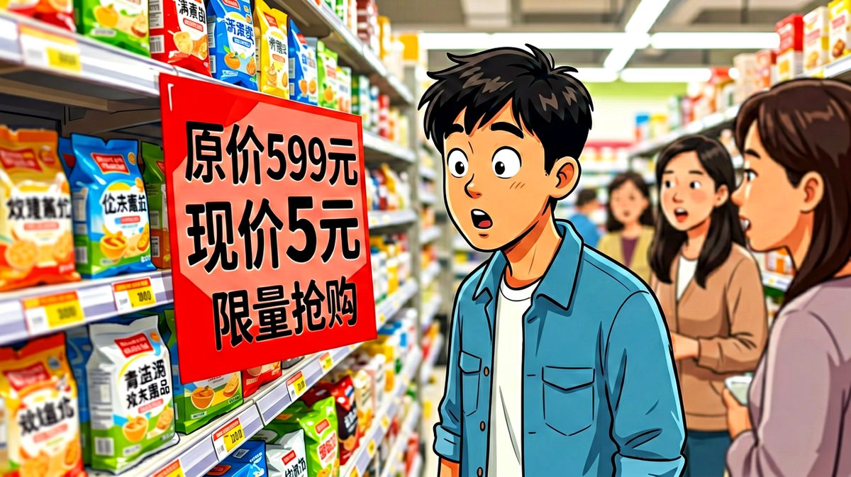 小明发现惊天折扣，眼睛放光！