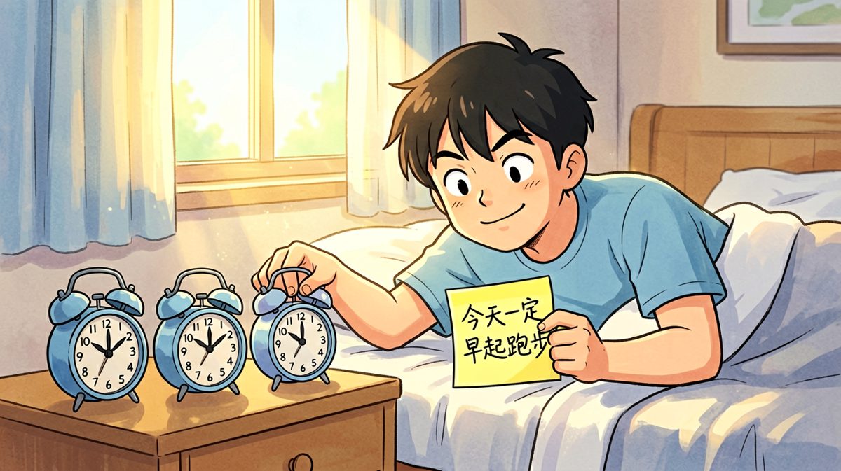 信心满满按下闹钟，发誓今天一定早起跑步