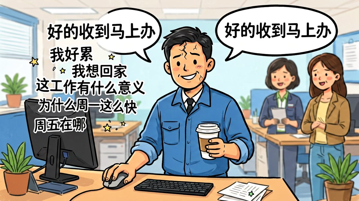 脸上：收到！好的！没问题！心里：毁灭吧赶紧的累了。