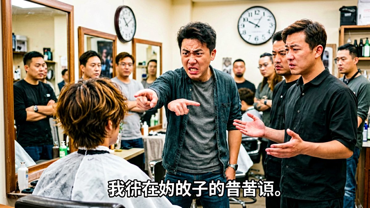 与理发师激烈争辩
