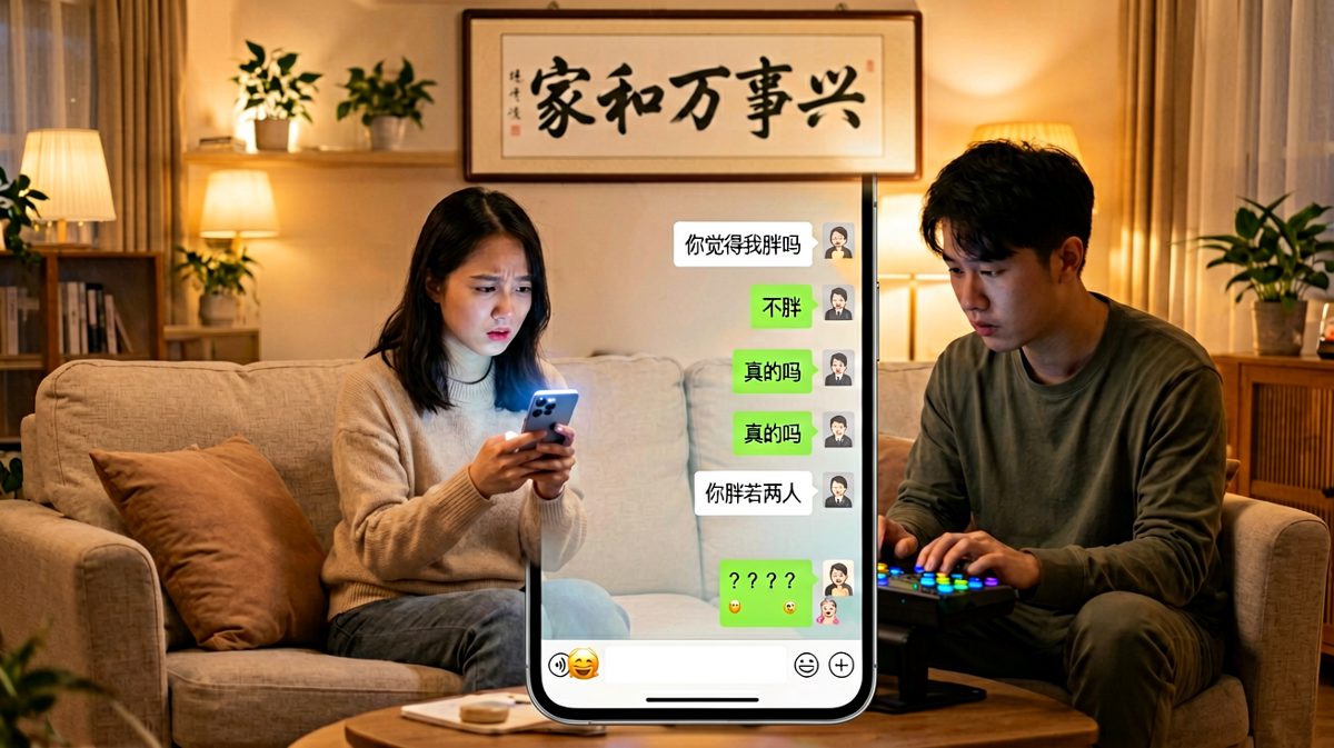 图1：当直男说出'胖若两人'时的社死现场