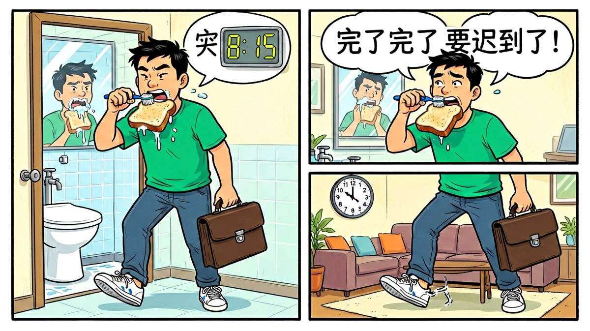 早饭没吃就冲出家门