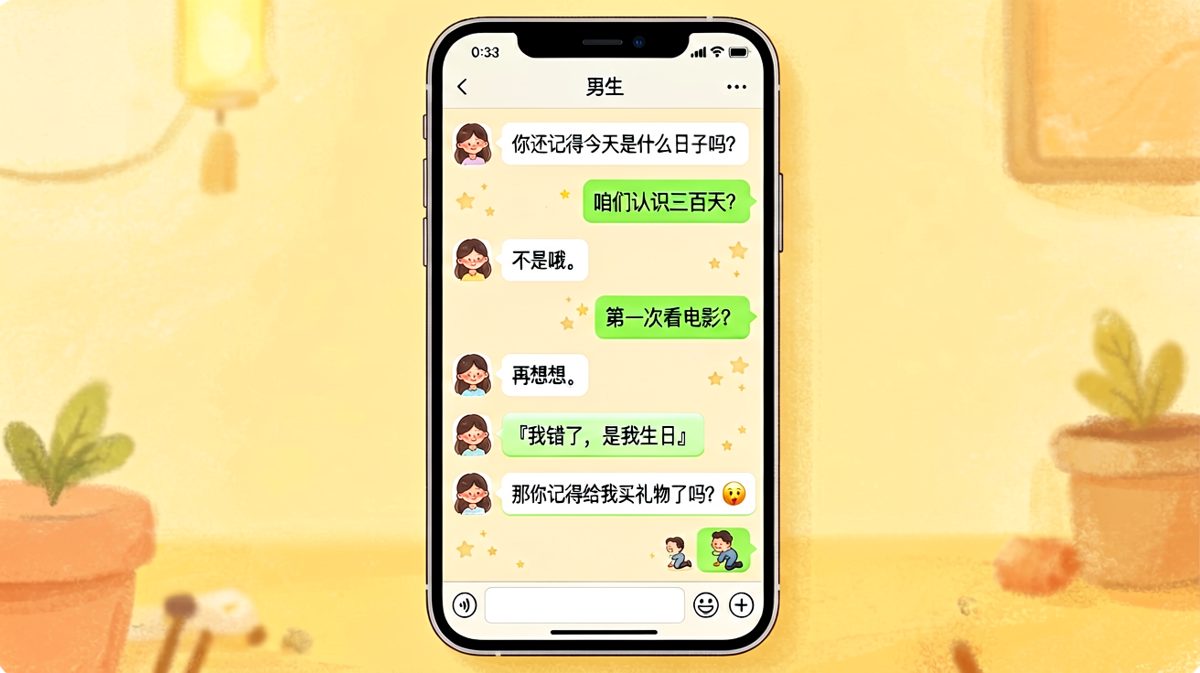 纪念日翻车现场——男生终于想起来了