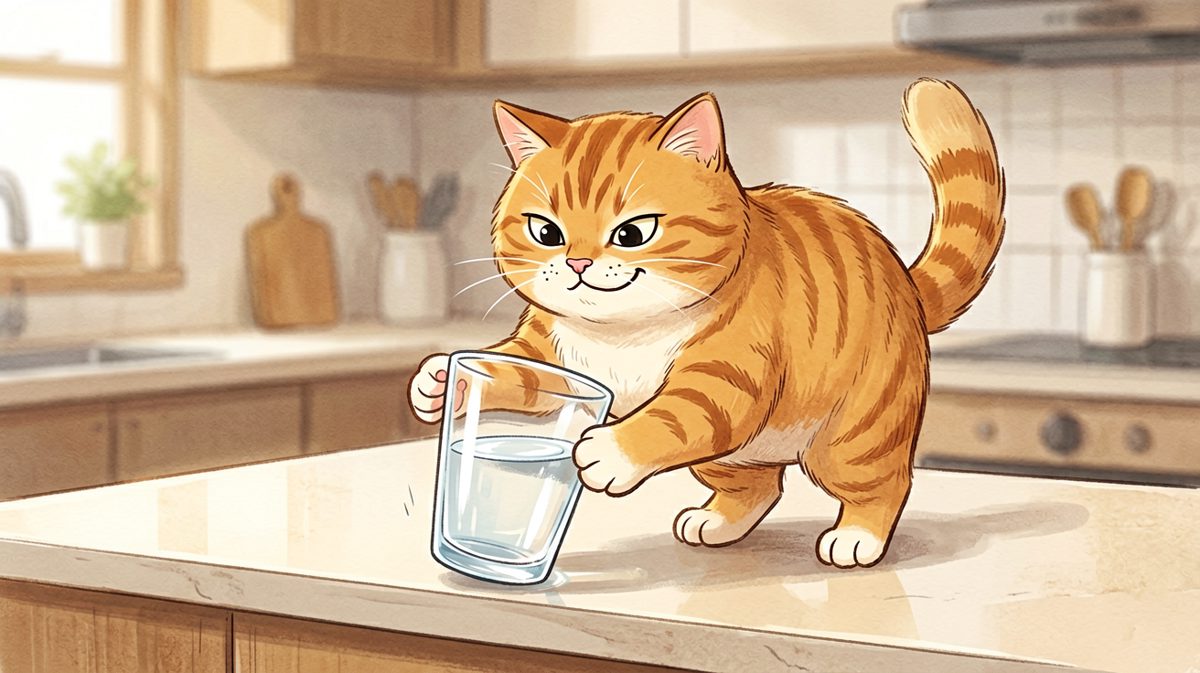 这只猫：我只是想帮它看看下面有什么而已~