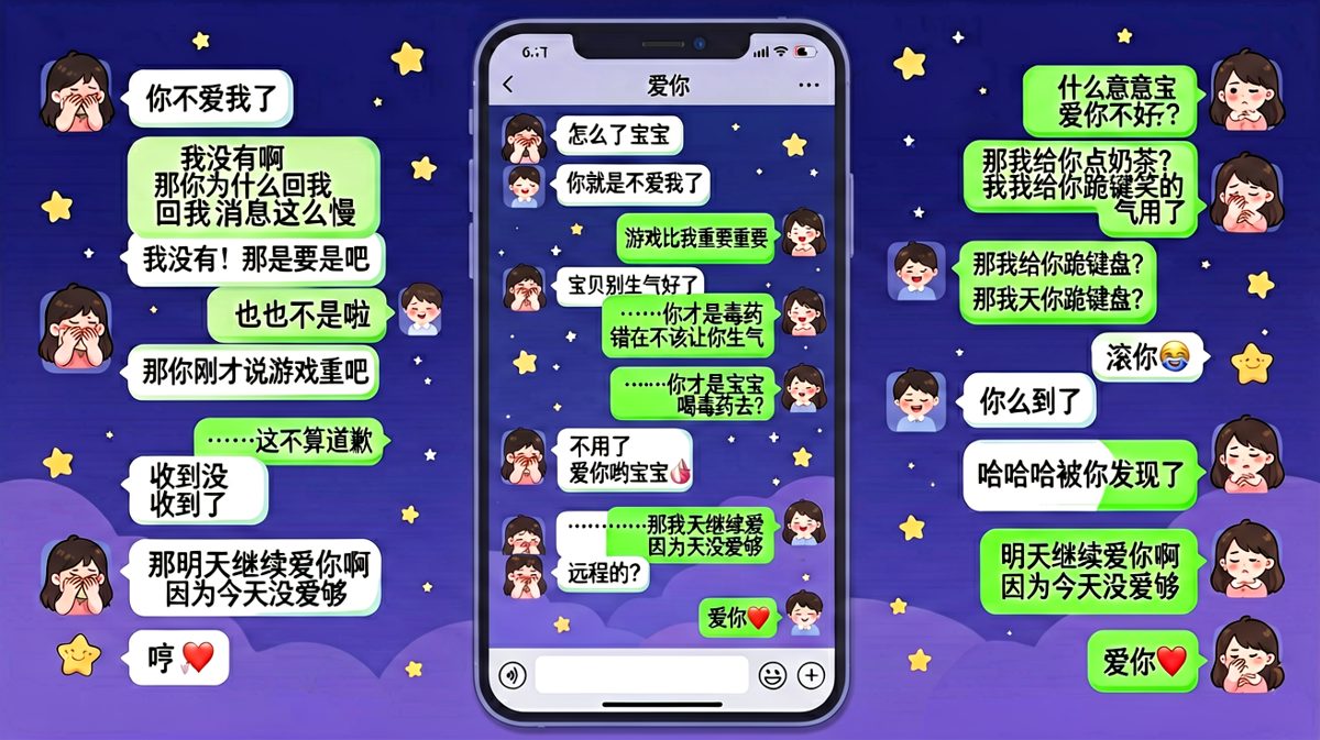 【深夜极限拉扯】从「你不爱我了」到「爱你❤️」，一场教科书级的情感危机化解