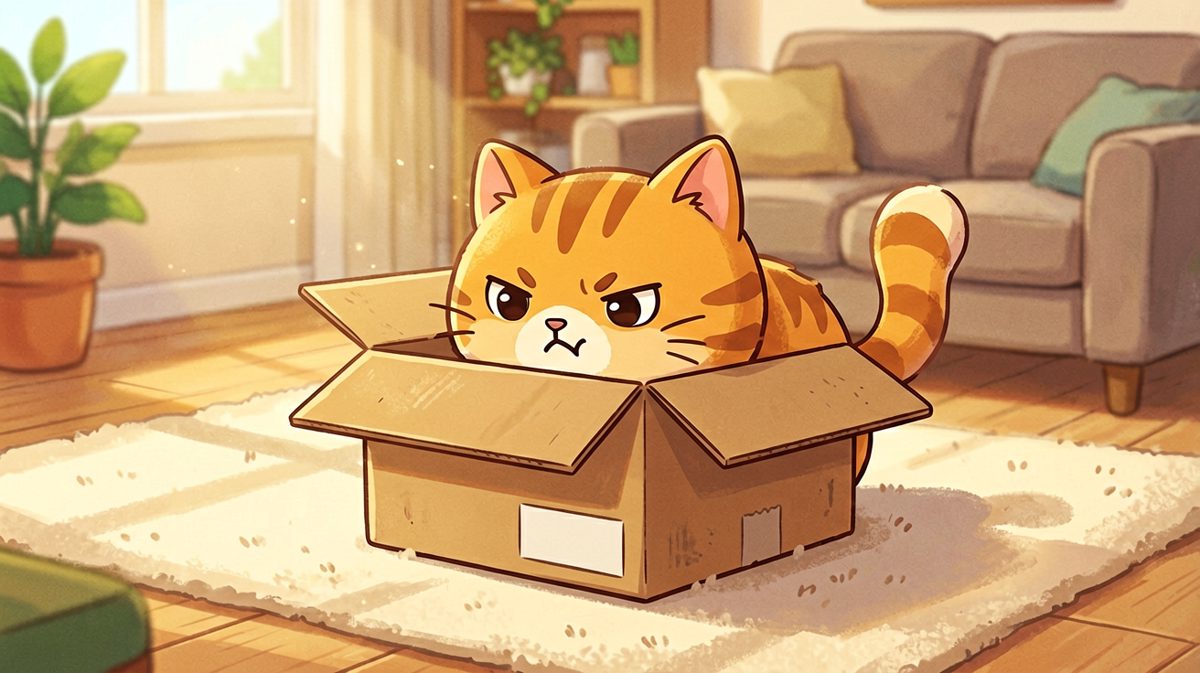 猫：只要我够努力，这个箱子就一定能装下我！