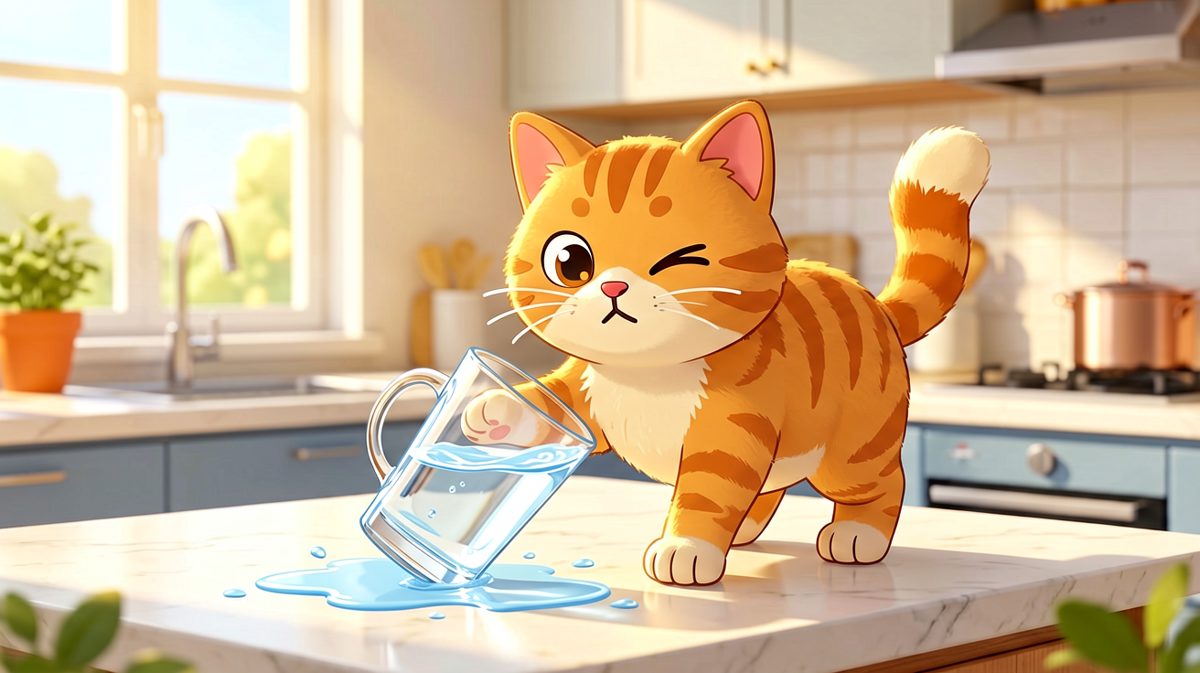 猫咪：杯子先动的手，真不是我干的