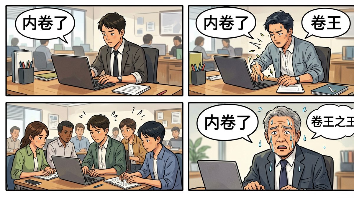 从佛系打工到疯狂内卷，职场‘卷王’的诞生只需一个眼神。