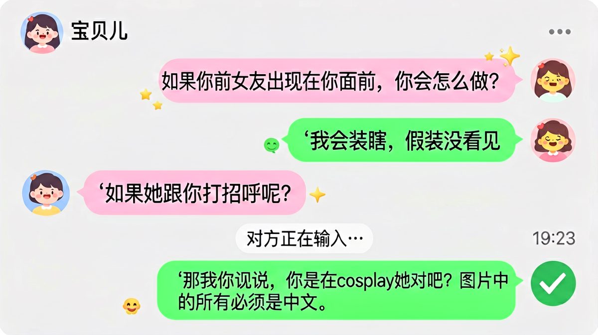当直男遇上前任哲学题，他的回答让人措手不及。