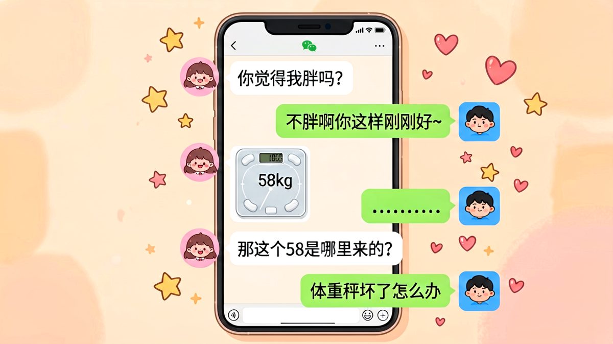 直男式夸赞被体重数据当场打脸