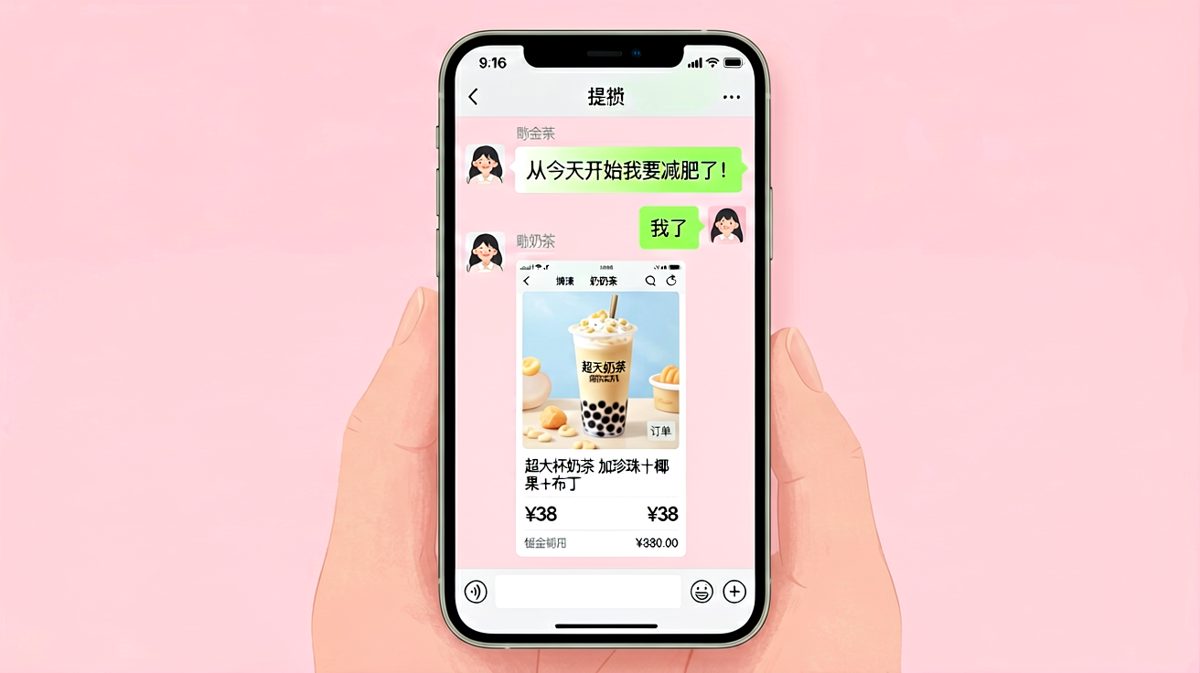 她说要减肥，然后点了一杯加料满分的奶茶