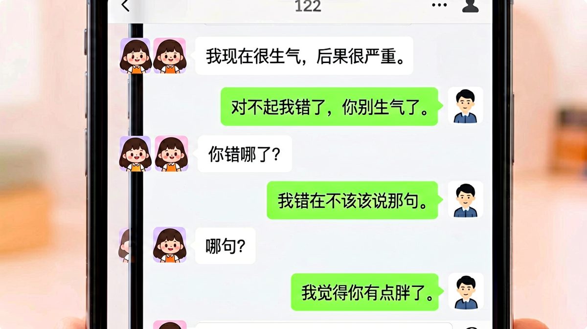 男生一句嘴瓢，直接从道歉升级到'分手边缘'