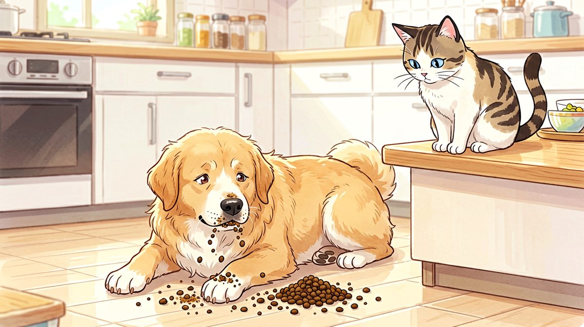 狗：我真的只是闻了闻……猫：你肚子上还挂着你的谎言。