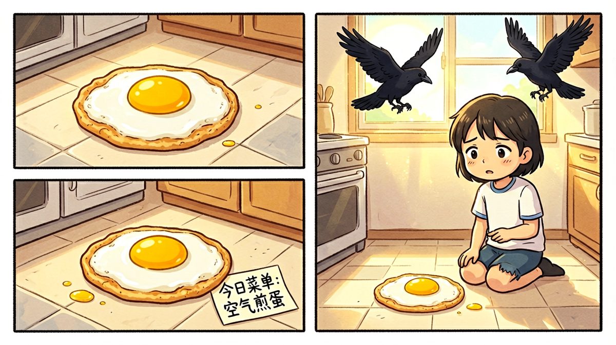 最终结局：早餐没了，人也没了，只剩一片狼藉。