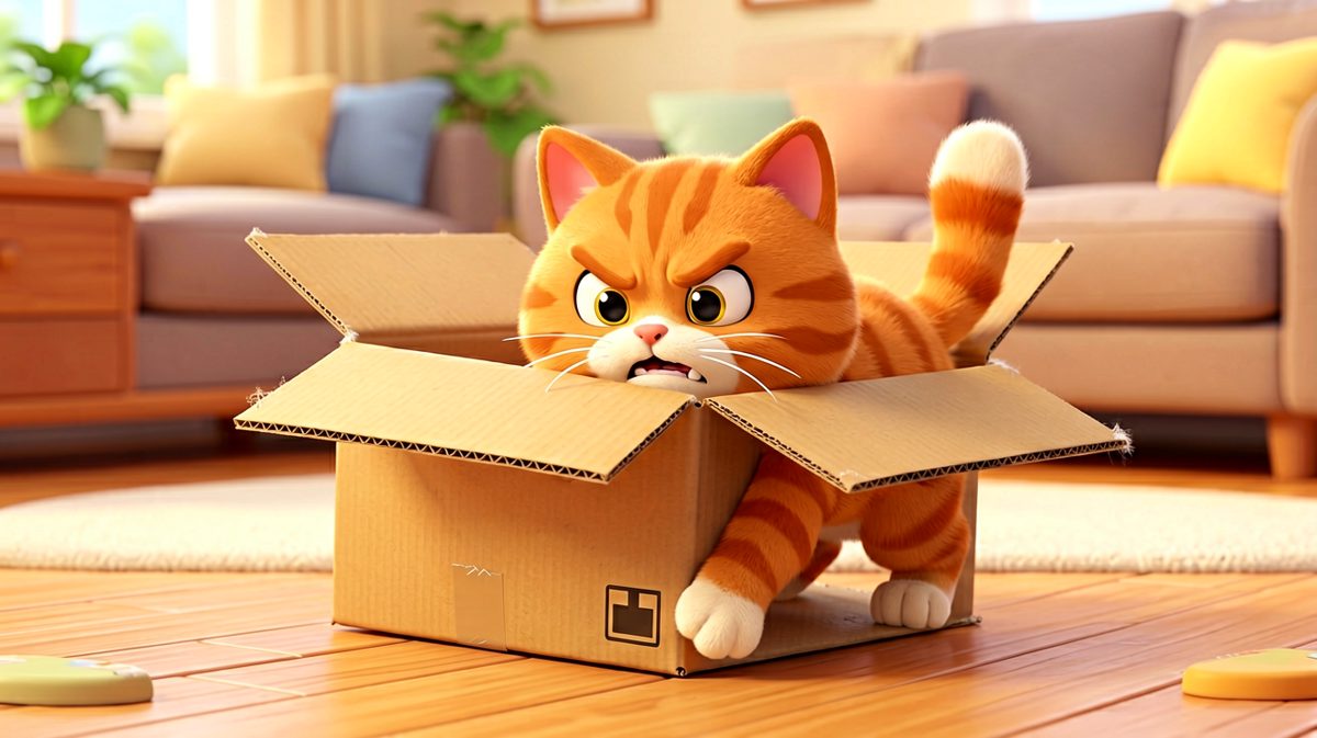 猫咪：只要我够执着，小盒子也能装下我！