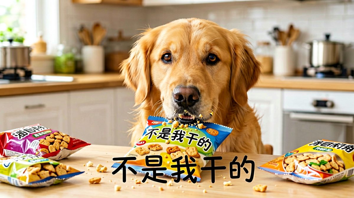 狗子：这袋零食自己跳进我嘴里的，别问我！