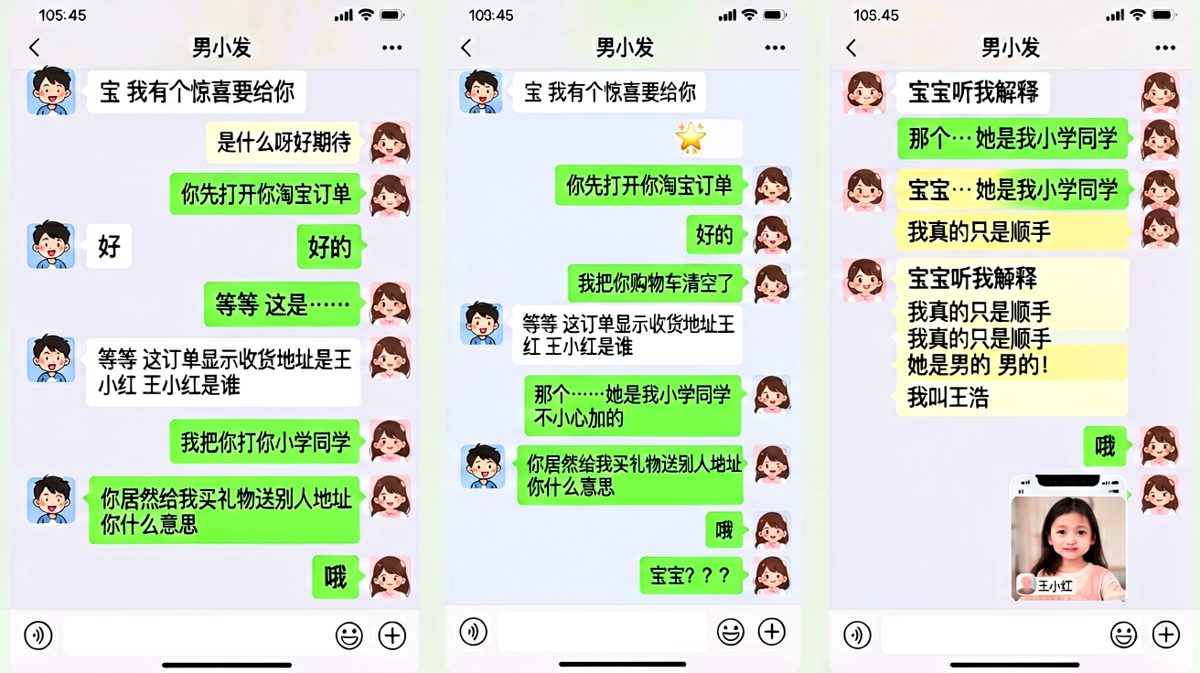 男生清空女生购物车邀功，结果发现订单地址写的是前女友，社死现场