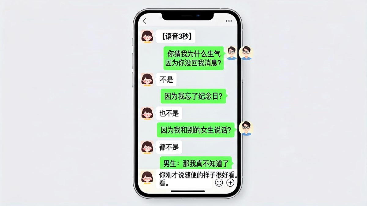 “你猜我为什么生气”，男生猜了七个答案全错，真相让人崩溃。