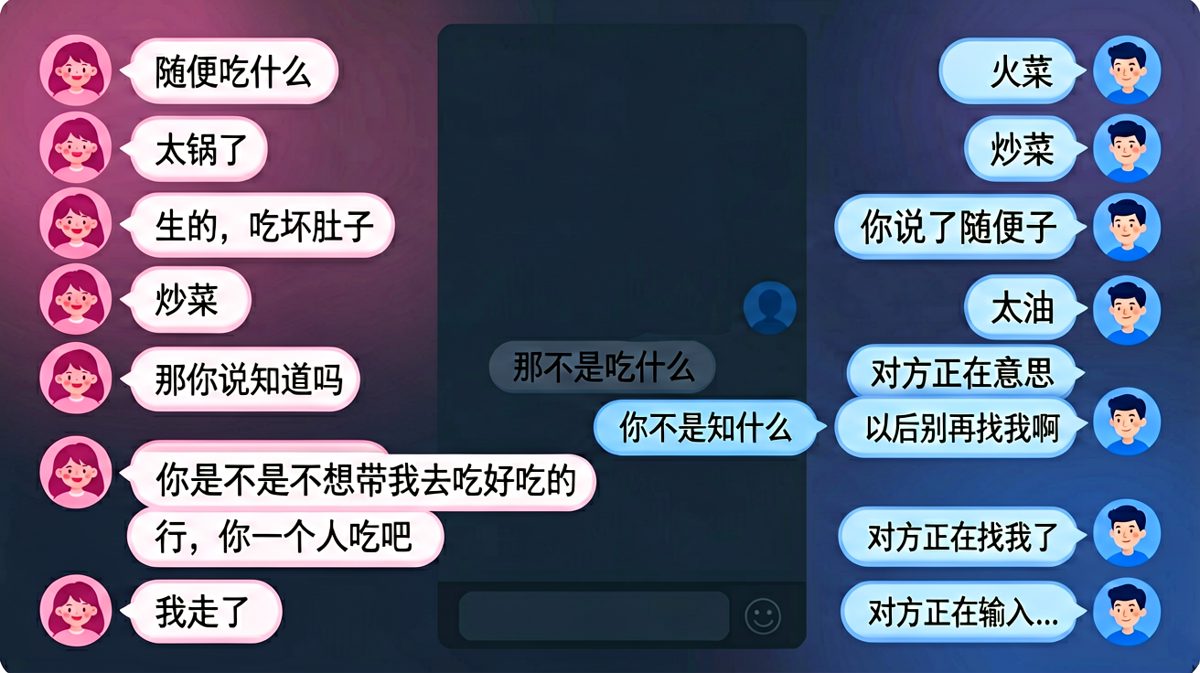 「随便」二字，是情侣聊天中最危险的触发词。