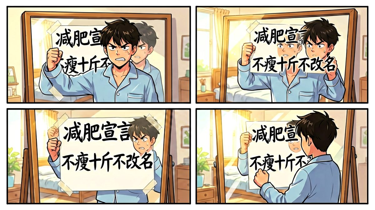 第一天：豪情万丈立下减肥誓言