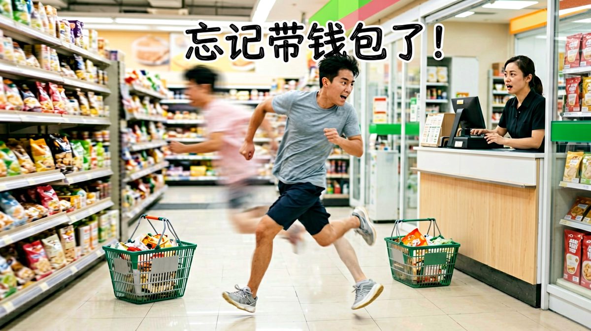 借口忘带钱包，撒腿就跑