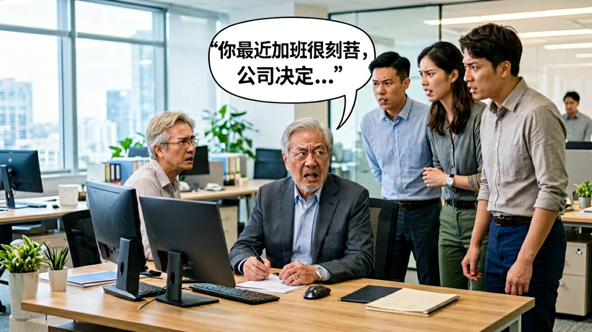 老板说要表扬员工加班努力