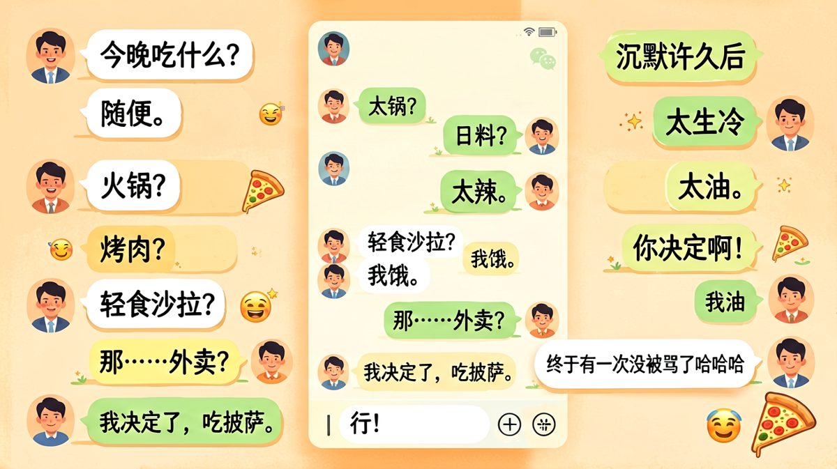 从'随便'到'披萨'，男生终于找到了一条活路